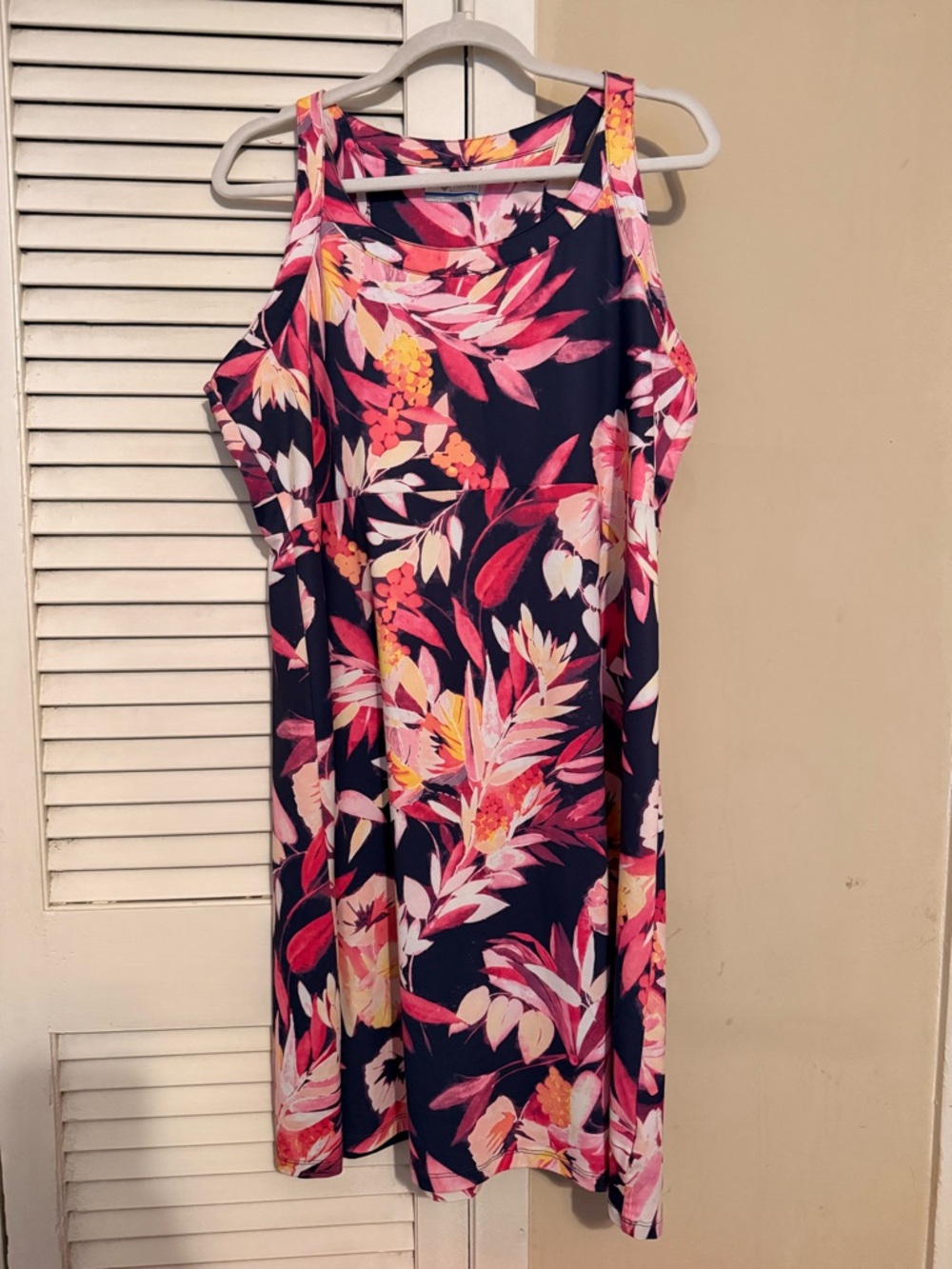 Columbia Floral PFG Tank Dress in Navy, Pink, Yellow